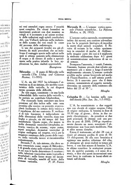 Folia medica periodico trimensile di patologia e clinica medica