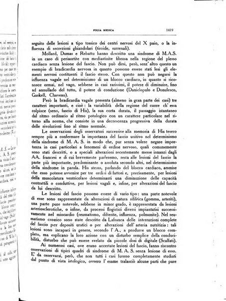 Folia medica periodico trimensile di patologia e clinica medica