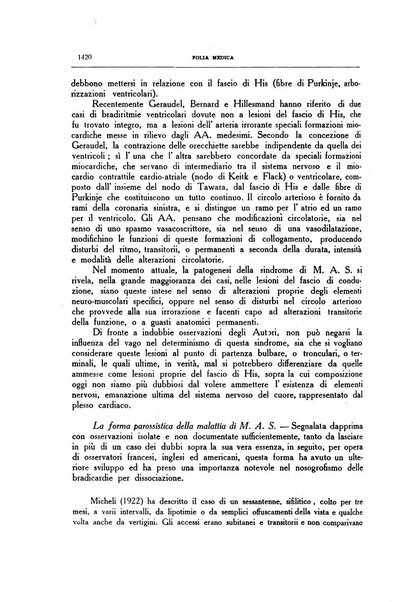 Folia medica periodico trimensile di patologia e clinica medica