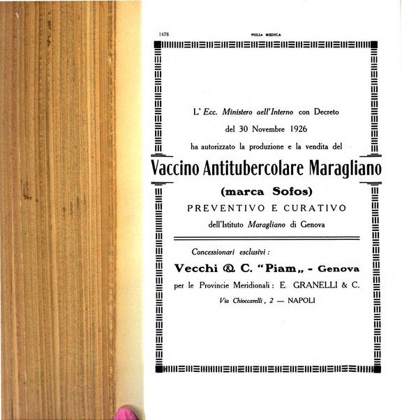 Folia medica periodico trimensile di patologia e clinica medica