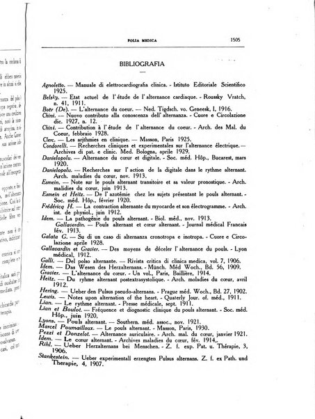 Folia medica periodico trimensile di patologia e clinica medica