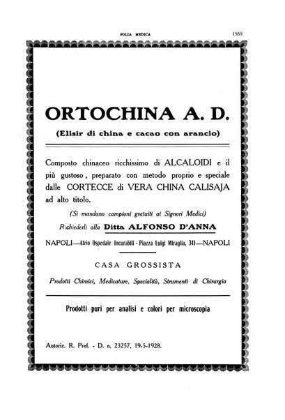 Folia medica periodico trimensile di patologia e clinica medica