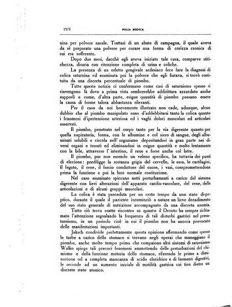 Folia medica periodico trimensile di patologia e clinica medica