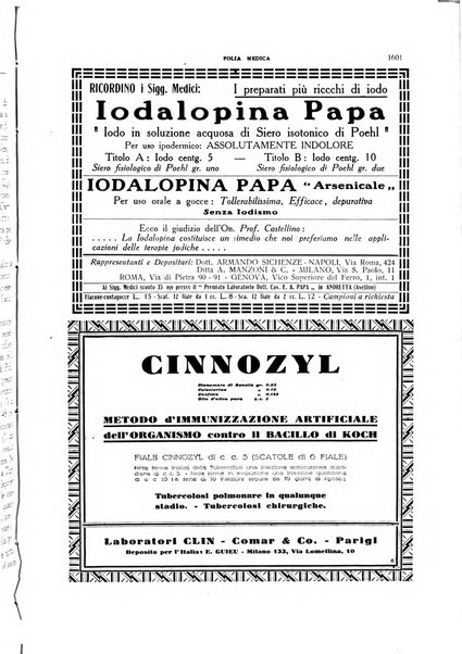 Folia medica periodico trimensile di patologia e clinica medica