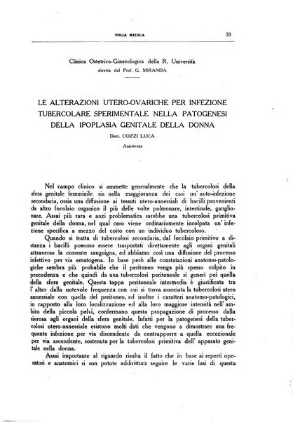 Folia medica periodico trimensile di patologia e clinica medica