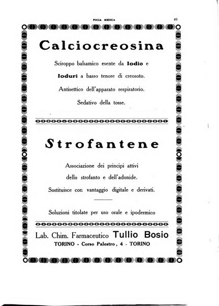 Folia medica periodico trimensile di patologia e clinica medica