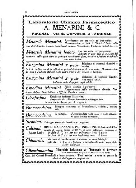 Folia medica periodico trimensile di patologia e clinica medica