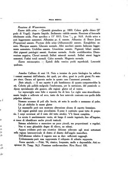 Folia medica periodico trimensile di patologia e clinica medica