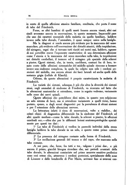 Folia medica periodico trimensile di patologia e clinica medica