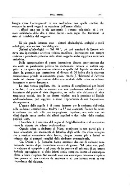 Folia medica periodico trimensile di patologia e clinica medica