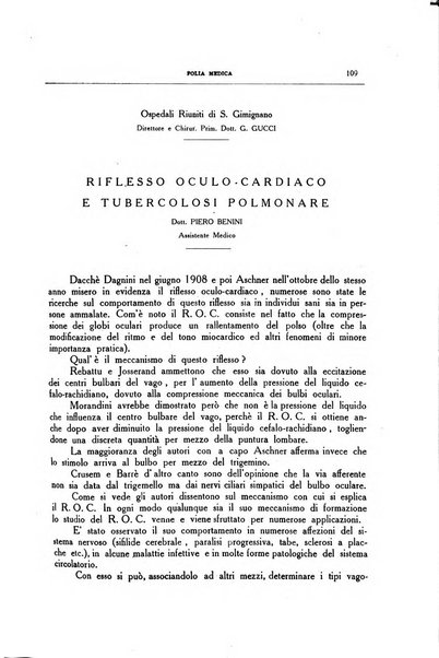 Folia medica periodico trimensile di patologia e clinica medica