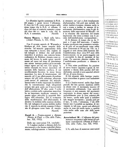 Folia medica periodico trimensile di patologia e clinica medica