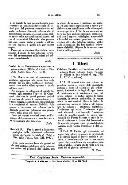 Folia medica periodico trimensile di patologia e clinica medica