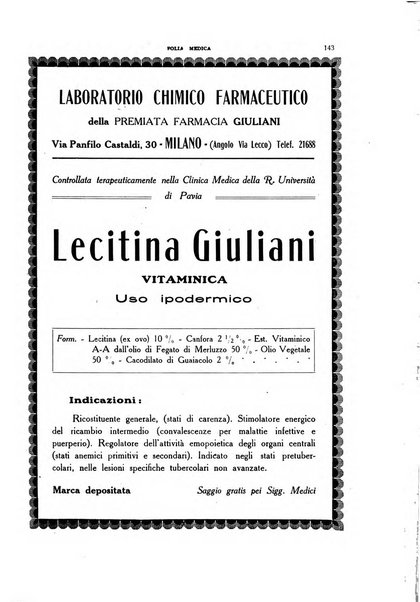 Folia medica periodico trimensile di patologia e clinica medica