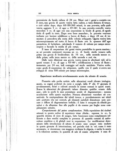 Folia medica periodico trimensile di patologia e clinica medica