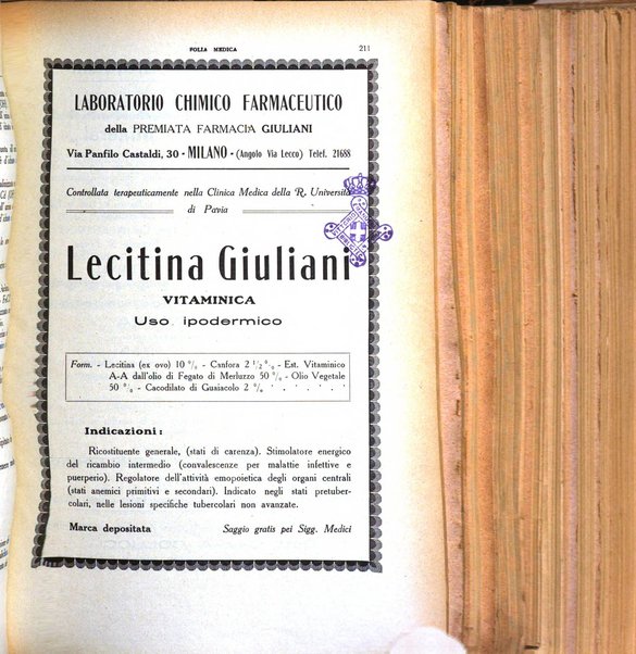 Folia medica periodico trimensile di patologia e clinica medica