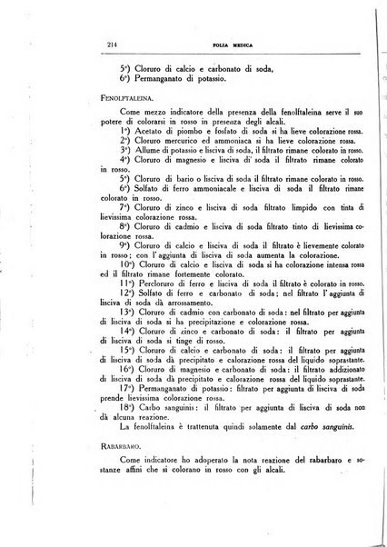 Folia medica periodico trimensile di patologia e clinica medica