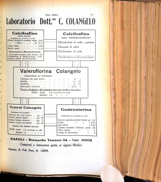 Folia medica periodico trimensile di patologia e clinica medica