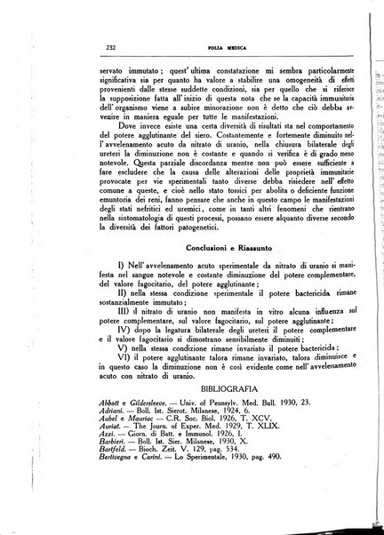 Folia medica periodico trimensile di patologia e clinica medica