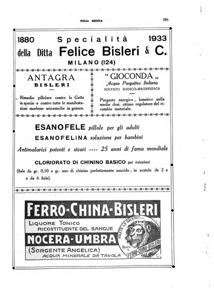 Folia medica periodico trimensile di patologia e clinica medica