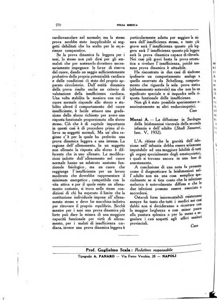 Folia medica periodico trimensile di patologia e clinica medica