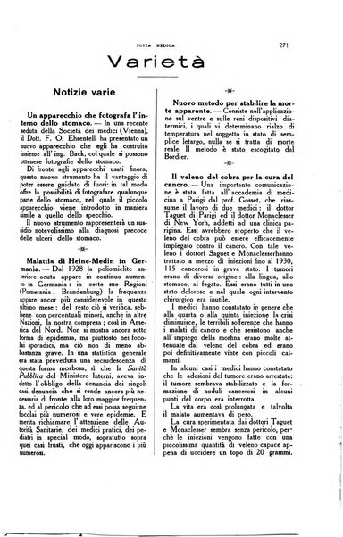 Folia medica periodico trimensile di patologia e clinica medica