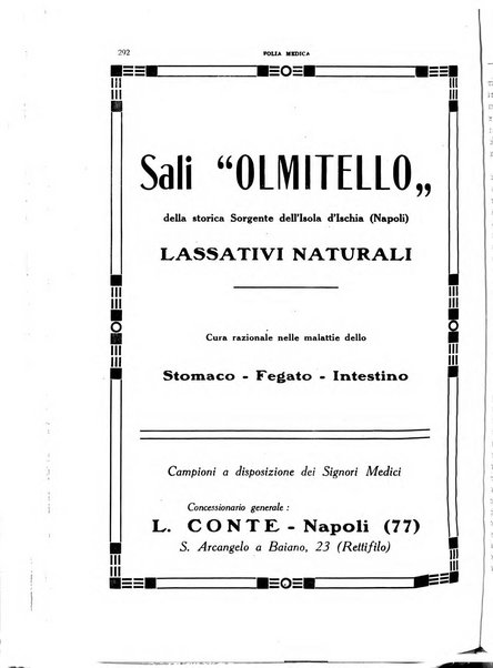 Folia medica periodico trimensile di patologia e clinica medica