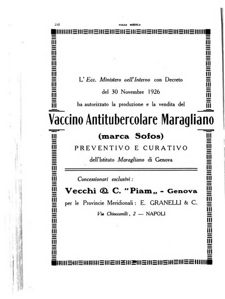 Folia medica periodico trimensile di patologia e clinica medica