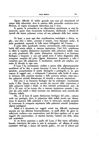 Folia medica periodico trimensile di patologia e clinica medica