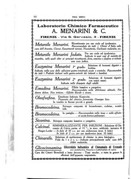 Folia medica periodico trimensile di patologia e clinica medica