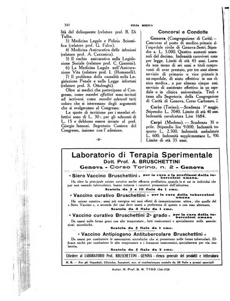 Folia medica periodico trimensile di patologia e clinica medica