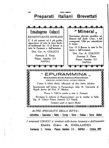 Folia medica periodico trimensile di patologia e clinica medica