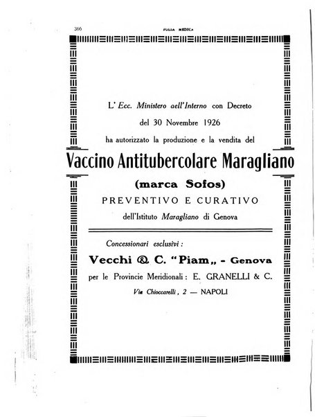 Folia medica periodico trimensile di patologia e clinica medica