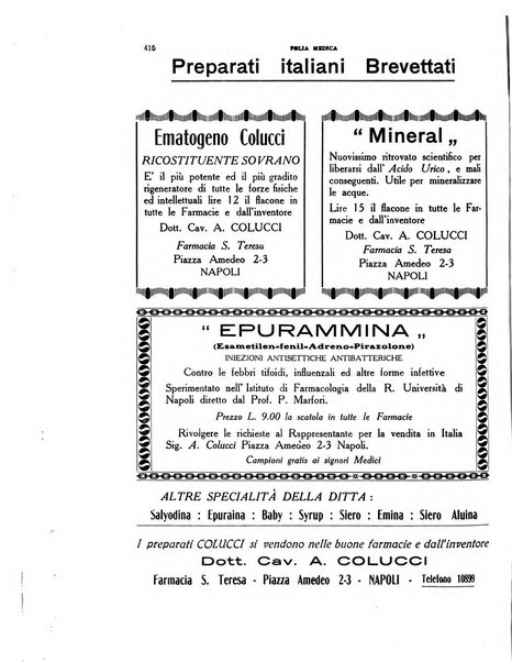 Folia medica periodico trimensile di patologia e clinica medica