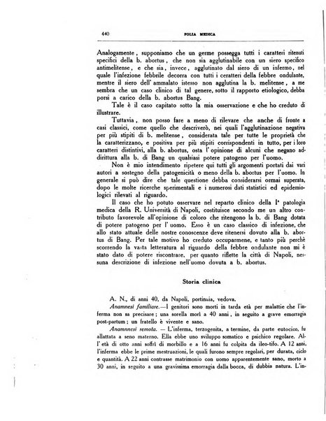 Folia medica periodico trimensile di patologia e clinica medica