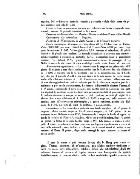 Folia medica periodico trimensile di patologia e clinica medica