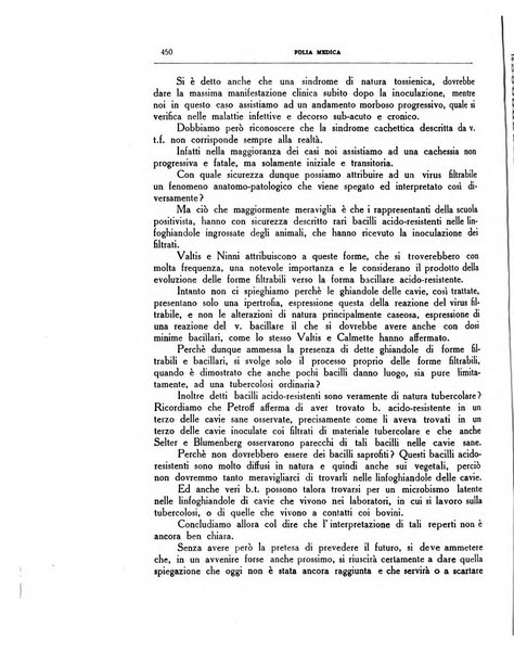 Folia medica periodico trimensile di patologia e clinica medica