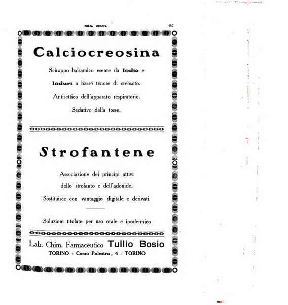 Folia medica periodico trimensile di patologia e clinica medica