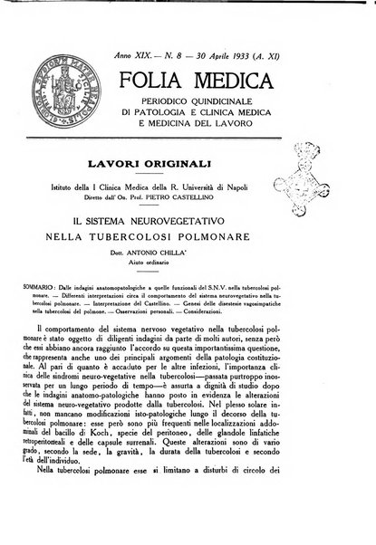 Folia medica periodico trimensile di patologia e clinica medica