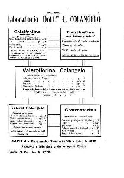 Folia medica periodico trimensile di patologia e clinica medica