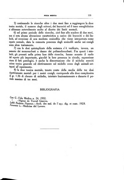 Folia medica periodico trimensile di patologia e clinica medica