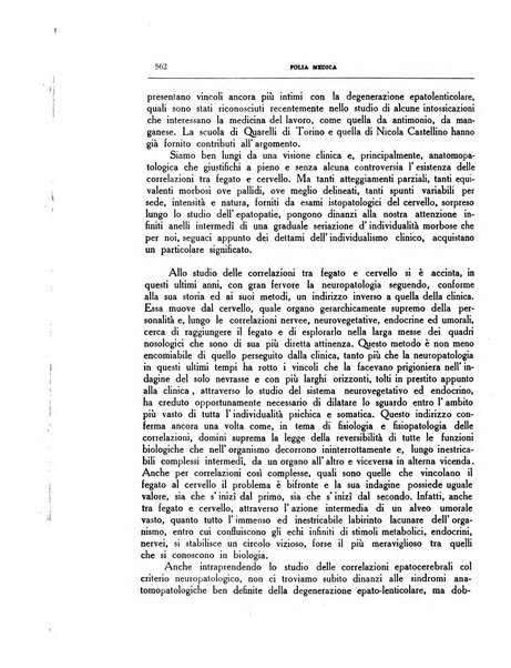 Folia medica periodico trimensile di patologia e clinica medica