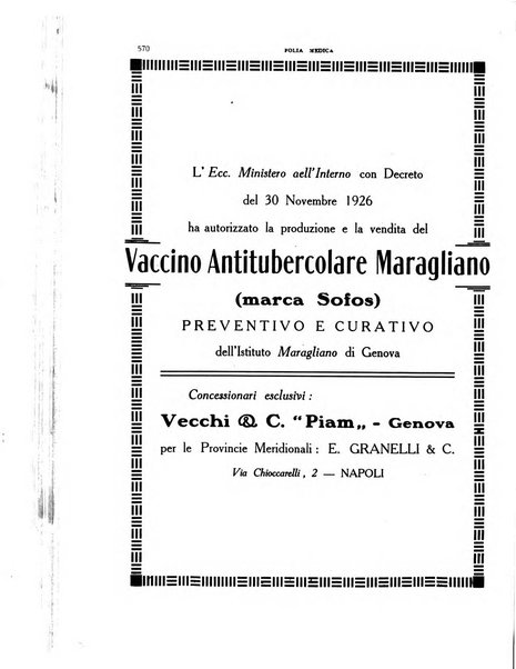 Folia medica periodico trimensile di patologia e clinica medica