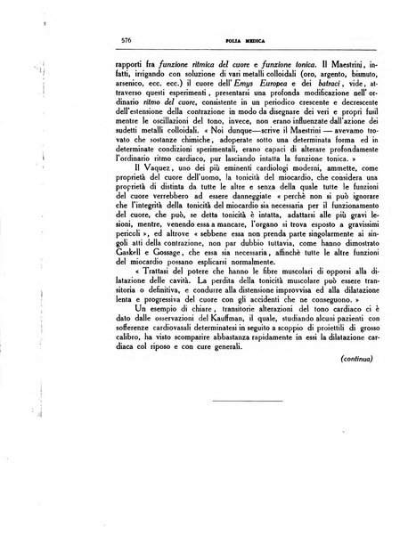 Folia medica periodico trimensile di patologia e clinica medica