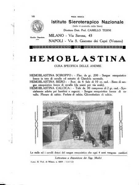 Folia medica periodico trimensile di patologia e clinica medica