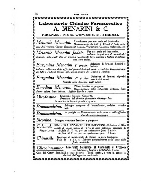 Folia medica periodico trimensile di patologia e clinica medica