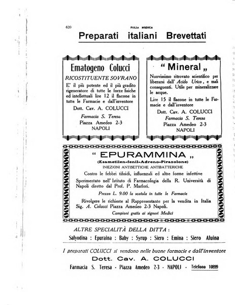 Folia medica periodico trimensile di patologia e clinica medica