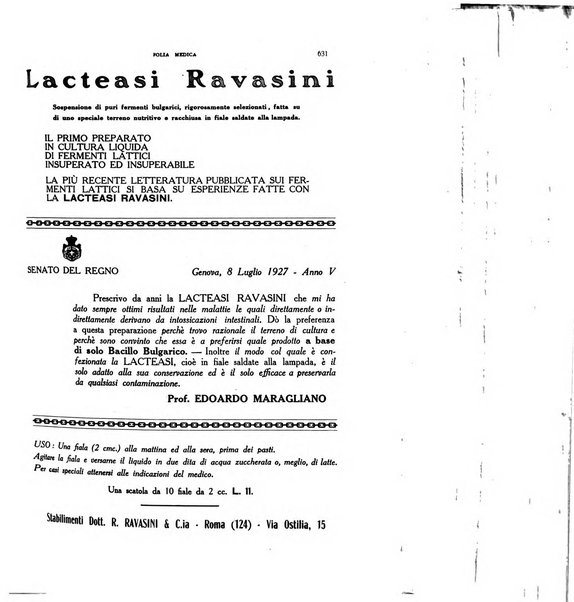 Folia medica periodico trimensile di patologia e clinica medica