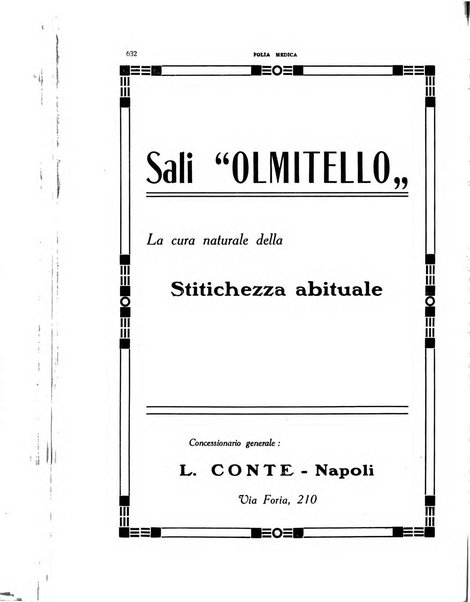 Folia medica periodico trimensile di patologia e clinica medica