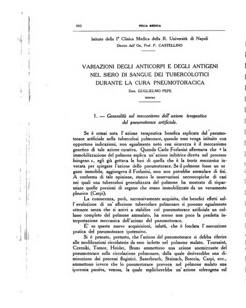 Folia medica periodico trimensile di patologia e clinica medica